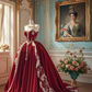 Red strapless waist-cinching ballgown long prom dress R7930