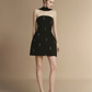 Black tube top elegant waist slim A-line skirt high-end short skirt homecoming dress R4850