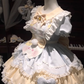 Blue and yellow cute sweet lolita fashionable short-sleeved OP dress fluffy runaway princess dress Lolita R1682