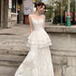 Fairy temperament unique beautiful white sling dress skirt two-piece suit R1730