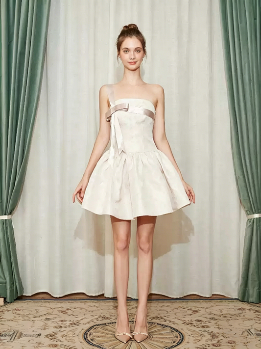Coquette Tiered Spaghetti Strap Mini Dress with Bow & Ruffle Detail R9149