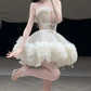 White tube top waist slim fit puffy princess skirt homecoming dress R4224