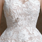 White off-shoulder strap waist slim fit puffy long skirt homecoming dress R4914