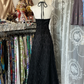 Black halter neck slim waist sexy long ball gown R6127