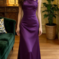 Purple sexy fitted long ball gown R8609