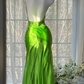 Green halter-neck, fitted waist, backless, sexy bodycon ball gown R8095