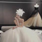 White tube top waist fluffy skirt tulle bridal dress R6047