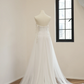 White strapless, fitted long ball gown, elegant bridal dress R8548