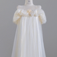 Light apricot halter-neck off-the-shoulder long ball gown R8246