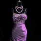 Purple halter-neck, fitted, sexy bodycon long ball gown R8669