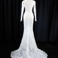 White square neckline, fitted waist, bodycon, sexy long ball gown/bridal dress R8942