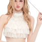 White halter neck waist cake tutu skirt homecoming dress R4384