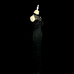 Black halter-neck, fitted waist, and bodycon sexy ball gown R6606