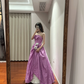 Pinkish-purple strapless, fitted waist, full skirt, long ball gown R8851