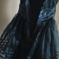 Navy blue strapless fitted waist short ball gown R6765