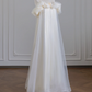 Light apricot halter-neck off-the-shoulder long ball gown R8246