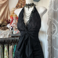 Black halter neck slim waist sexy long ball gown R6127