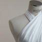 White halter neck slim waist hip-hugging elegant fishtail skirt, prom dress R5646