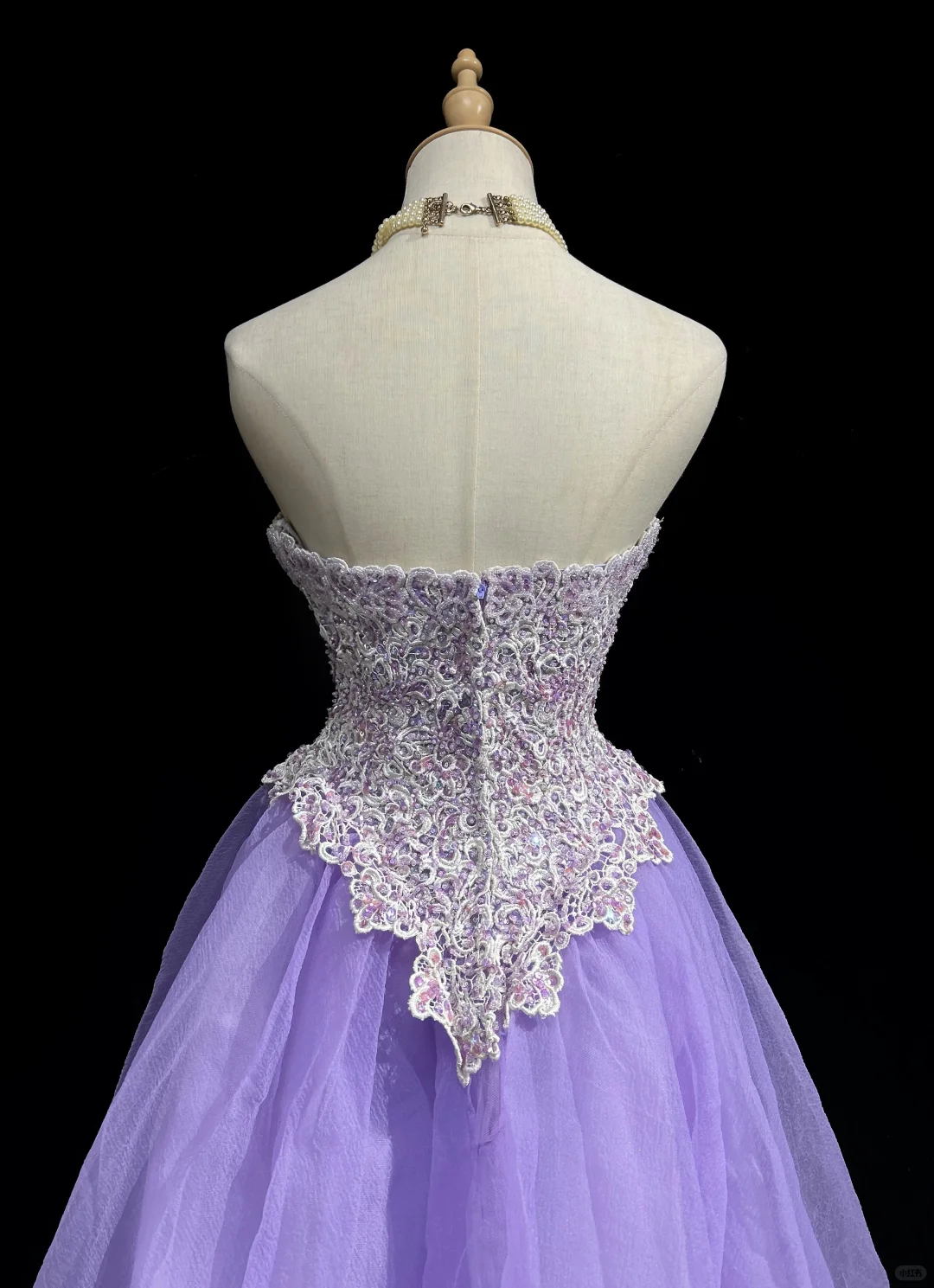 Elegant tube top embroidered top purple A-line tulle skirt homecoming dress R4954