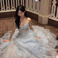 Light blue strapless, fitted waist, full skirt long ball gown R8367