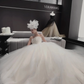 White tube top waist fluffy skirt tulle bridal dress R6047