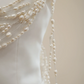 White strapless, fitted long ball gown, elegant bridal dress R8548