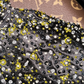 Black strapless fitted waist slim-fitting ball gown with yellow skirt R7005