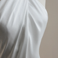 White halter neck slim waist hip-hugging elegant fishtail skirt, prom dress R5646
