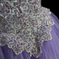 Elegant tube top embroidered top purple A-line tulle skirt homecoming dress R4954