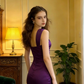 Purple sexy fitted long ball gown R8609