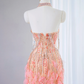 Pink strapless fitted long ball gown, bridal dress R9032