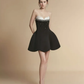 Black tube top slim waist A-line big skirt high-end princess dress homecoming dress R4749