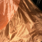 Orange satin halter-neck fitted long ball gown R6845