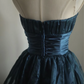 Navy blue strapless fitted waist short ball gown R6765