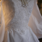 White off-the-shoulder fitted waist ball gown/bridal dress R7258