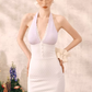Light Purple Plaid A Line Dress With Slim Waist And Layered Ruffle Skirt R9277