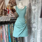 Light green sleeveless fitted waist bodycon mini dress, prom dress R7485