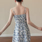 Vintage Floral Print Cami Dress with Smocked Back R9168