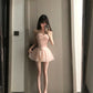 Balletcore Strapless Corset Mini Dress with Ruched Bodice R9143