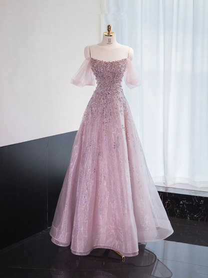 Light purple halter-neck fitted A-line long ball gown/bridal dress R8972