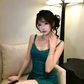 Vintage Lace Spaghetti Strap Ruffle Hem Dress R9155