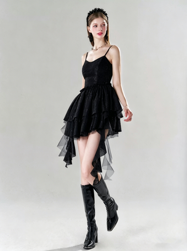 Sweet Style Summer Dress with Lace Design and Comfortable Elastic Waist R9211