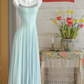 Light green halter-neck fitted long ball gown R6247