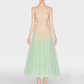 Gradient color suspenders nude pink upper body slimming elegant light green skirt long skirt homecoming dress R4791