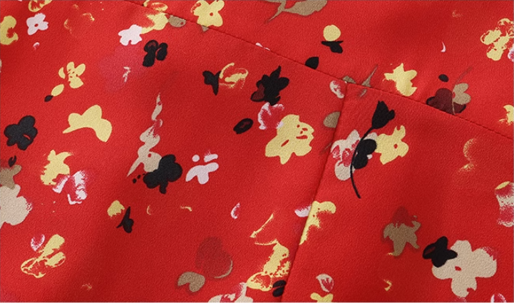 French holiday long red 2025 new dress floral dress R2608