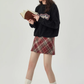 Red plaid a-line skirt 2025 new style hip skirt small slim short skirt R2369