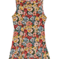 Dress new holiday French style niche printed flowers sleeveless round neck short skirt R2922