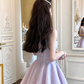 Purple square neck waist A-line suspender dress summer French retro temperament high-end skirt R4625