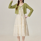 New summer French style high-grade apricot suspender dress super fairy skirt R1903