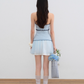 Mesh girly white A-line skirt summer design niche playful short skirt R3335